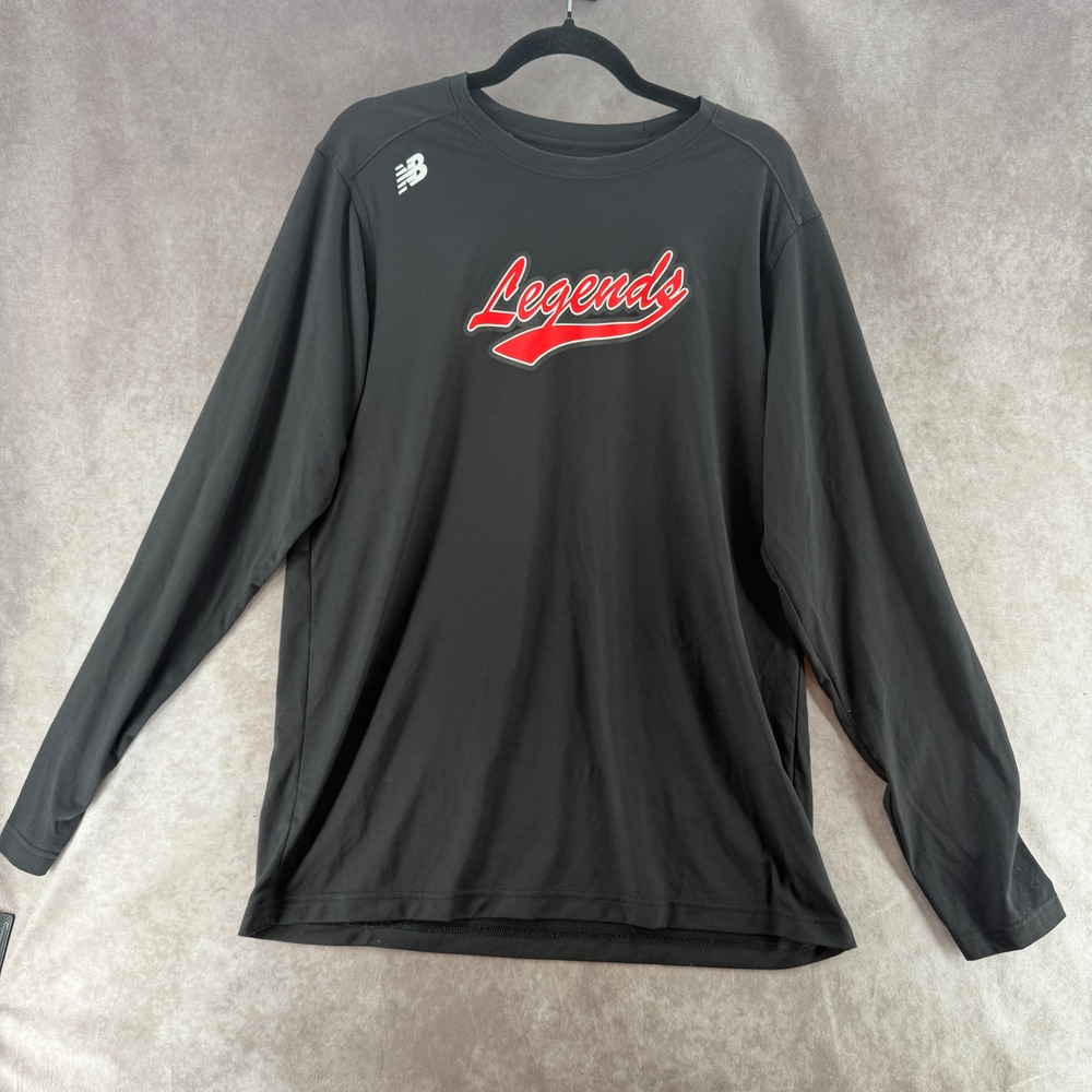 New Balance NB Dry Mens XL Black Legends Long Sleeve Baseball Practice Shirt